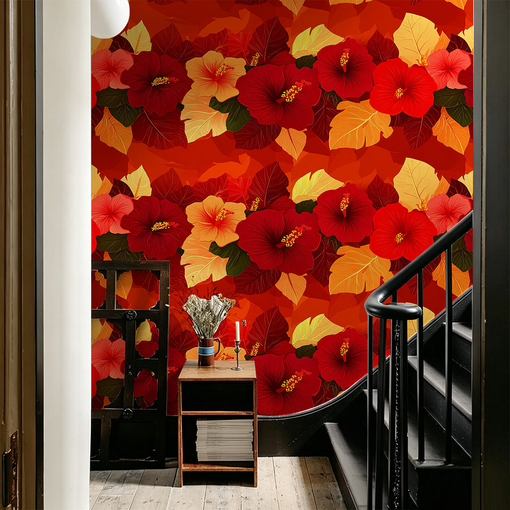 Papier peint adhésif en PVC à motif fleuri en panneau pour la cuisine