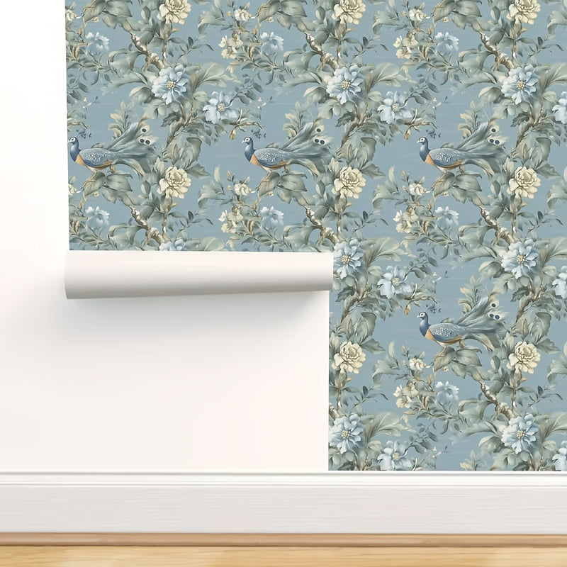 Papier peint adhésif en PET à motif fleuri amovible — matière : PET