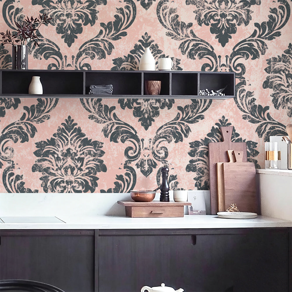 Papier peint adhésif en PVC à motif fleuri pour la cuisine amovible de 1 mm