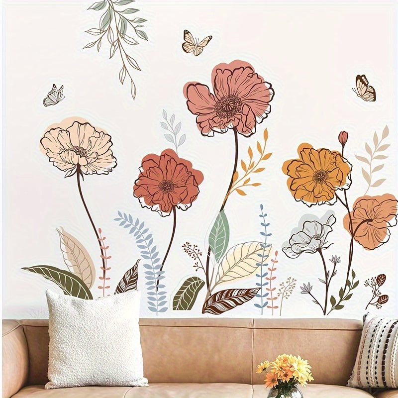 Papier peint adhésif en mousse XPE à motif fleuri, pose auto-adhésive sans colle