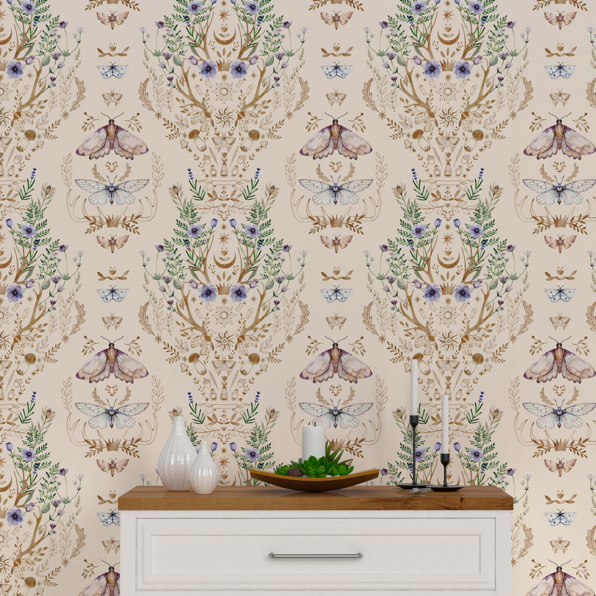Papier peint adhésif en PVC à motif fleuri pour la salle de bain amovible