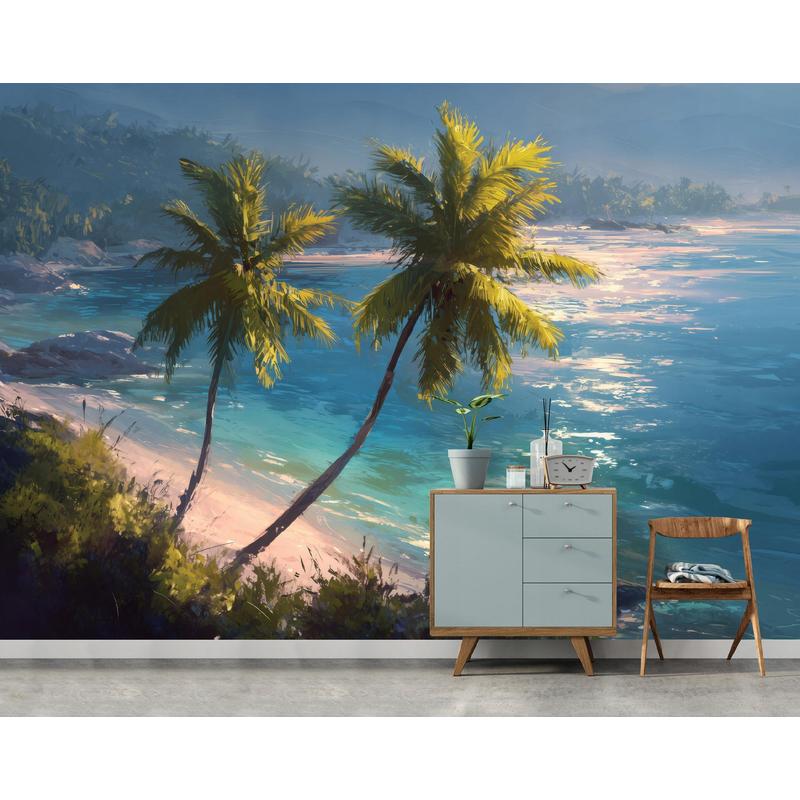 Papier peint à motif tropical pour la chambre