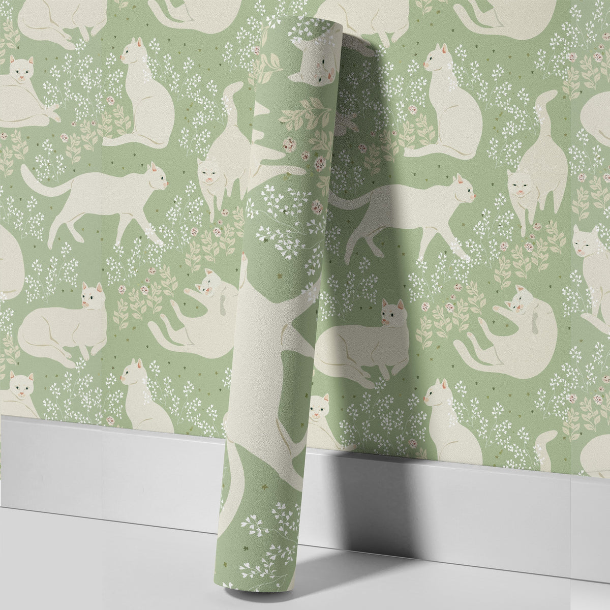 Papier peint adhésif en PVC à motif fleuri pour la chambre amovible