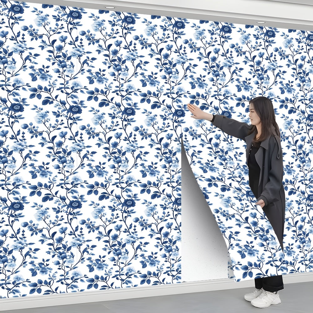 Papier peint adhésif en PVC à motif fleuri allure vintage pour la chambre