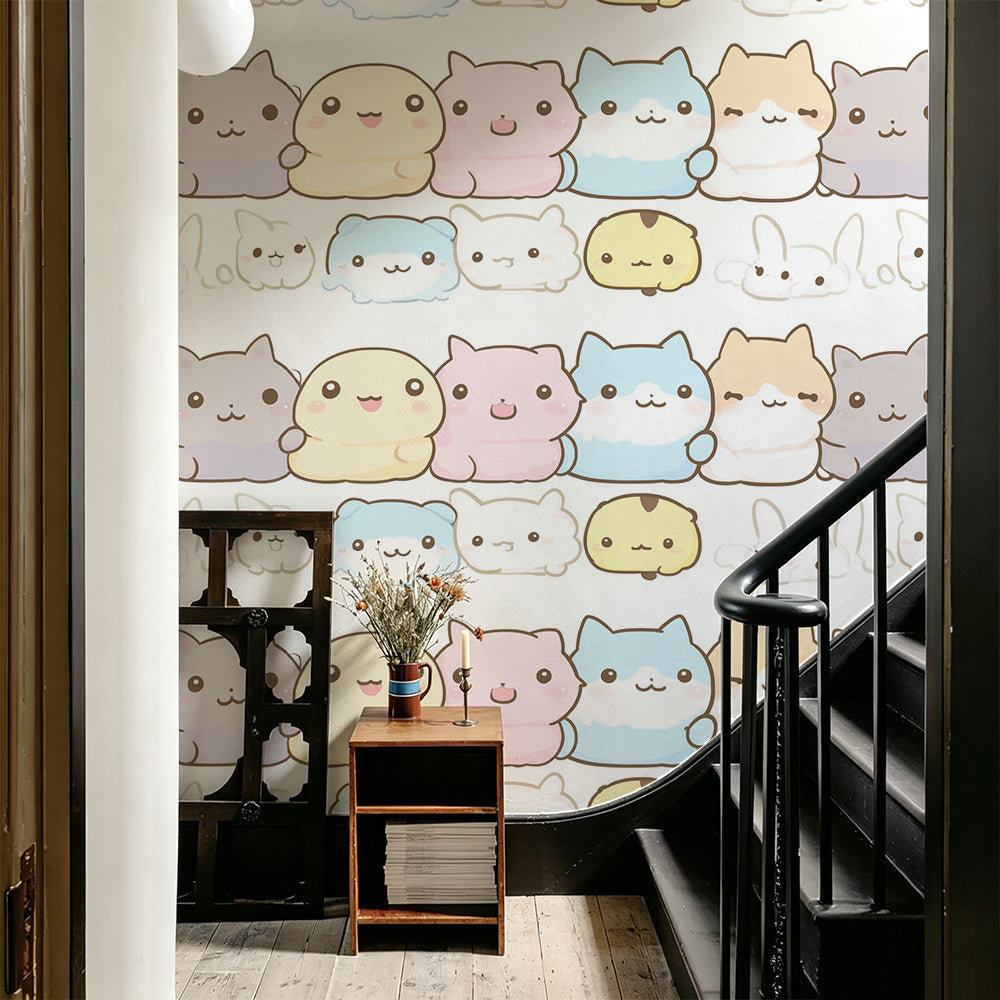 Papier peint adhésif en PVC à motif fleuri ligne contemporaine