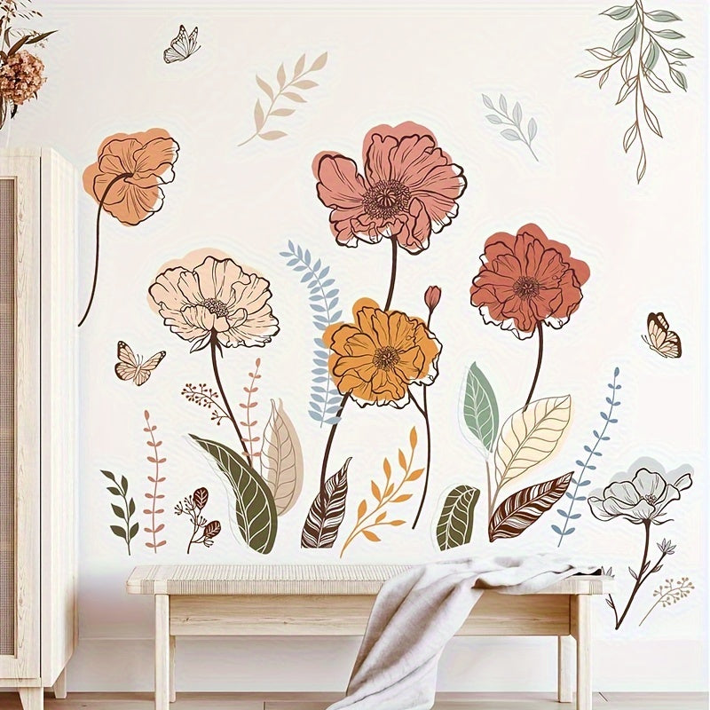 Papier peint adhésif en mousse XPE à motif fleuri, mise en situation