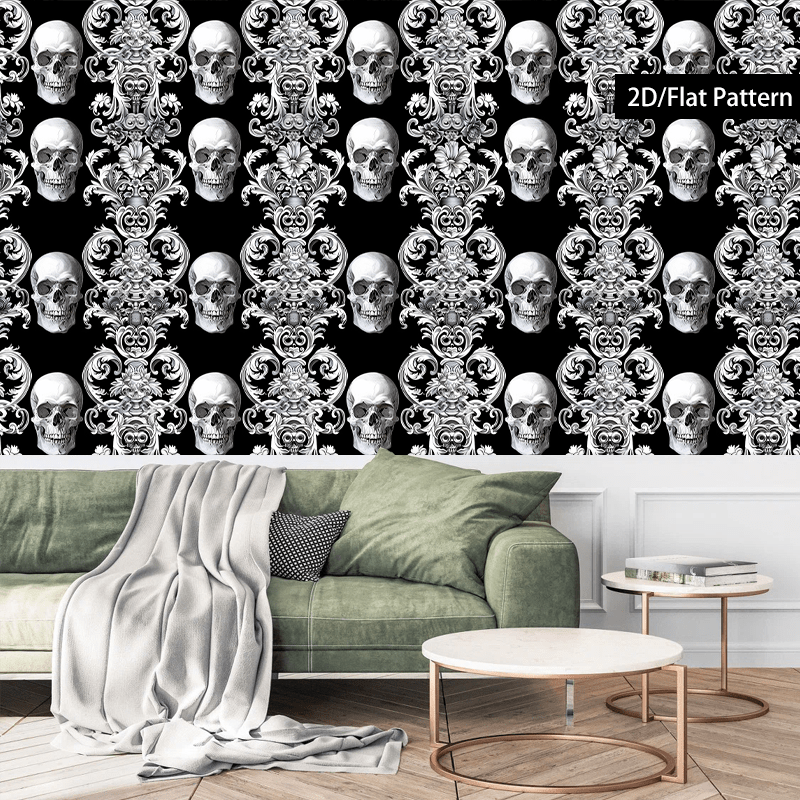 Papier peint adhésif en PVC à motif damassé style baroque pour la salle