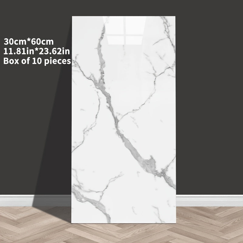Papier peint effet marbre, rendu sur un mur