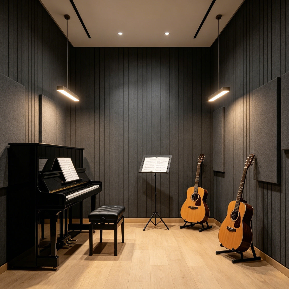 Panneaux muraux cannelés en feutre acoustique, 120 x 60 cm