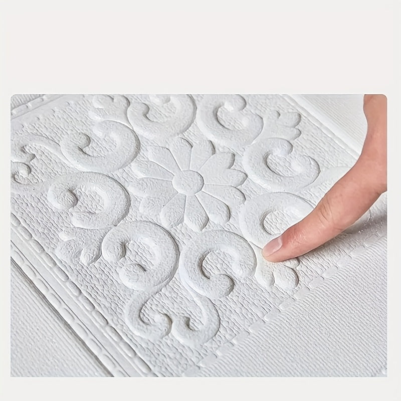 Papier peint 3D blanc, lot de 22 dalles pour petites surfaces
