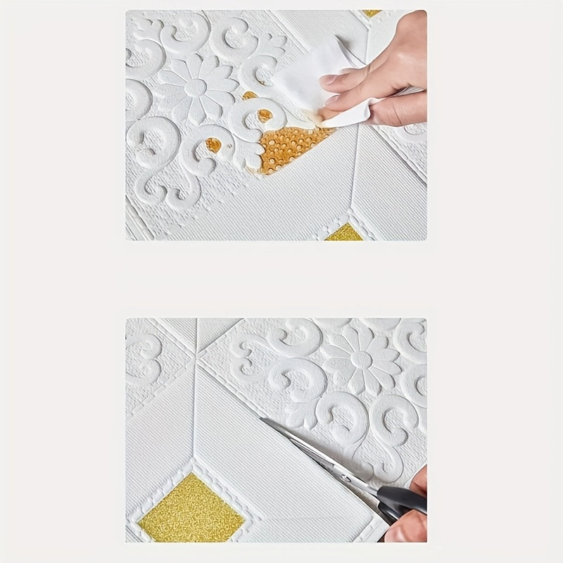 Papier peint 3D blanc, lot de 22 dalles pour petites surfaces