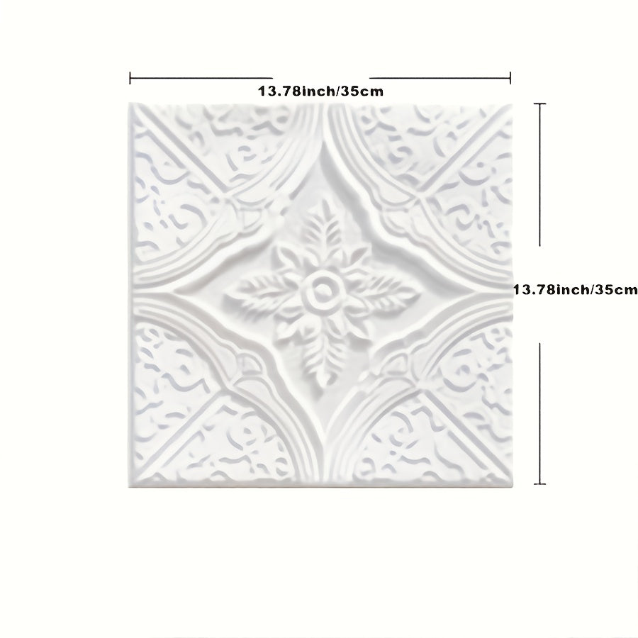 Papier peint 3D blanc quatre-feuilles en mousse XPE 3 mm
