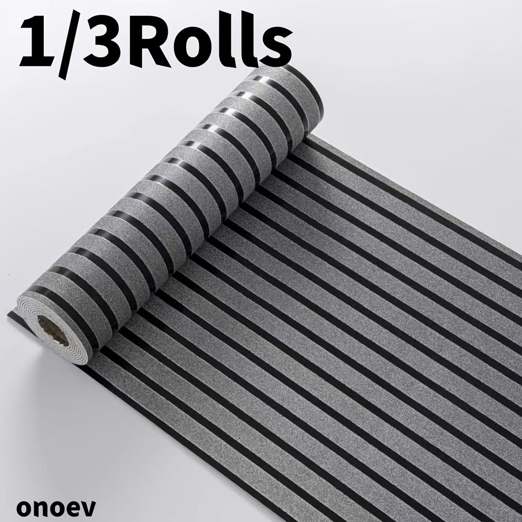 Papier peint 3D tasseaux gris granité et rainures noires