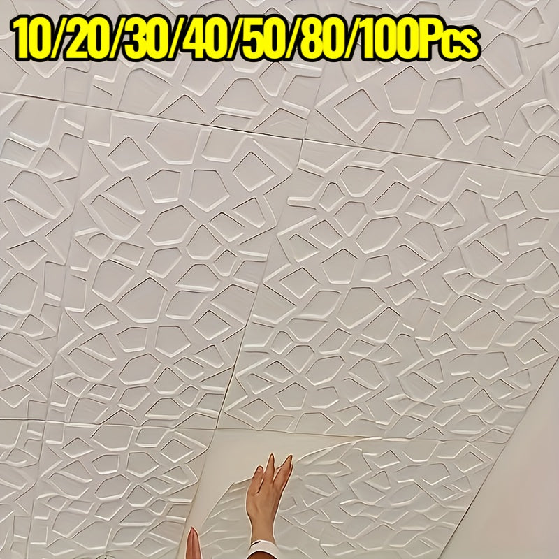 Papier peint 3D en mousse XPE, motif éclaté de 35 x 35 cm
