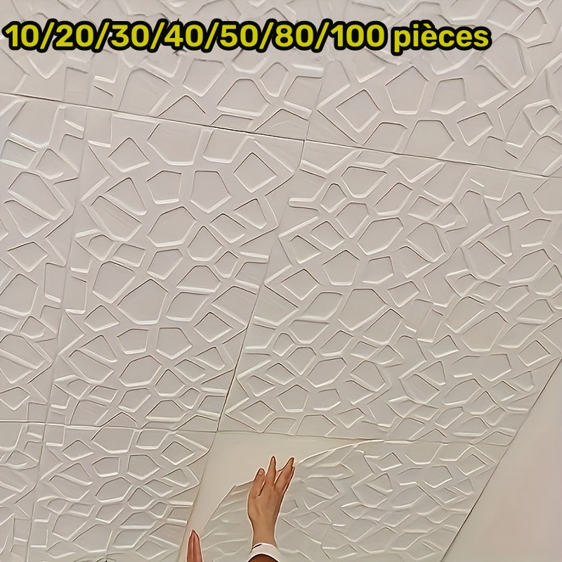 Papier peint 3D en mousse XPE, motif éclaté de 35 x 35 cm
