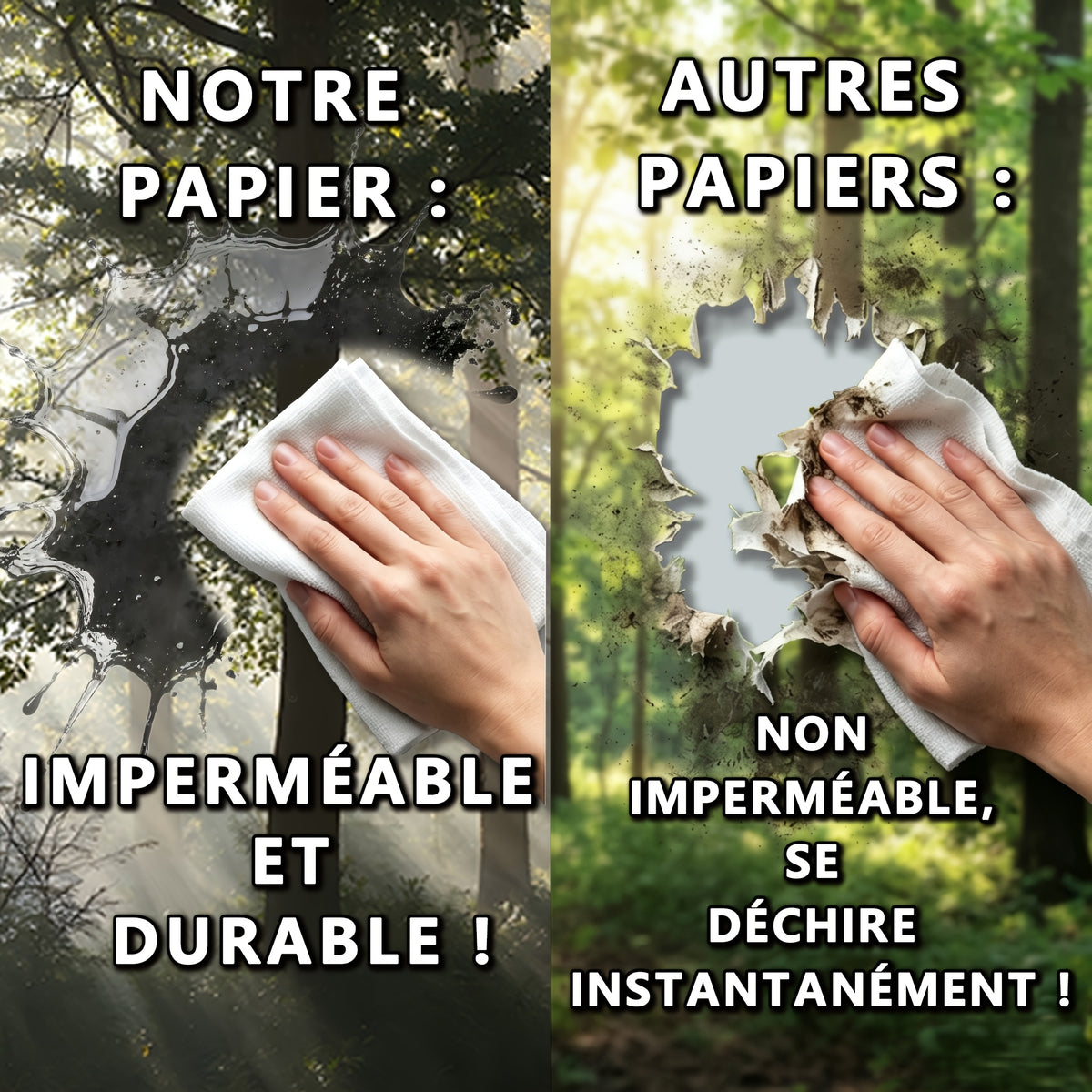 Papier peint adhésif forêt brumeuse et rayons de soleil
