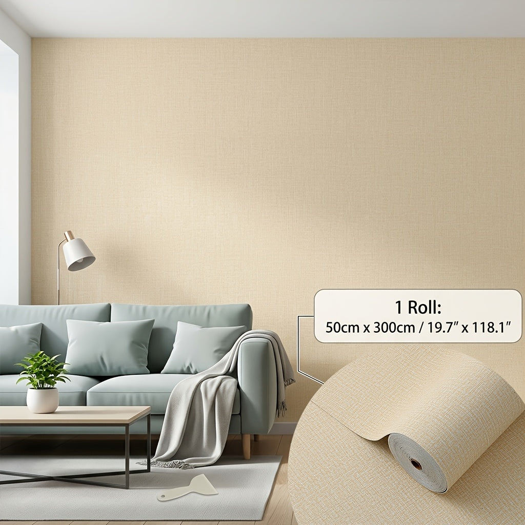 Papier peint adhésif lin 1,8 mm, trois teintes 50x295 cm