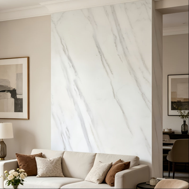 Papier peint adhésif effet marbre en panneau