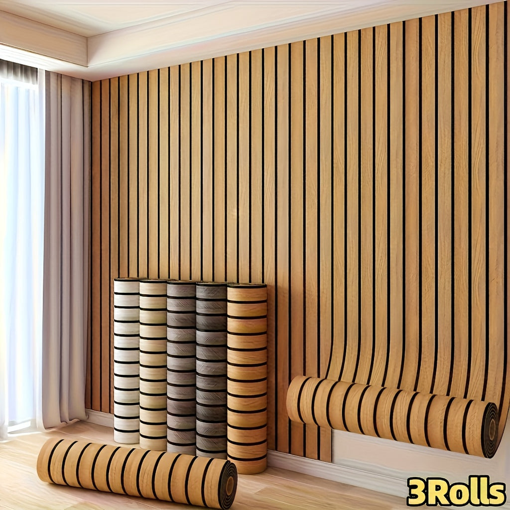 bois orange doré / 3 rouleaux (40 x 300 cm/15.74 x 118.11 pouces)