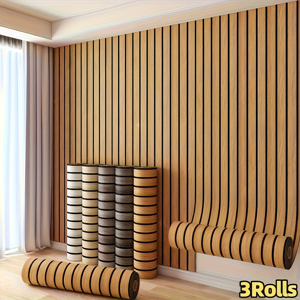 bois orange doré / 3 rouleaux (40 x 300 cm/15.74 x 118.11 pouces)