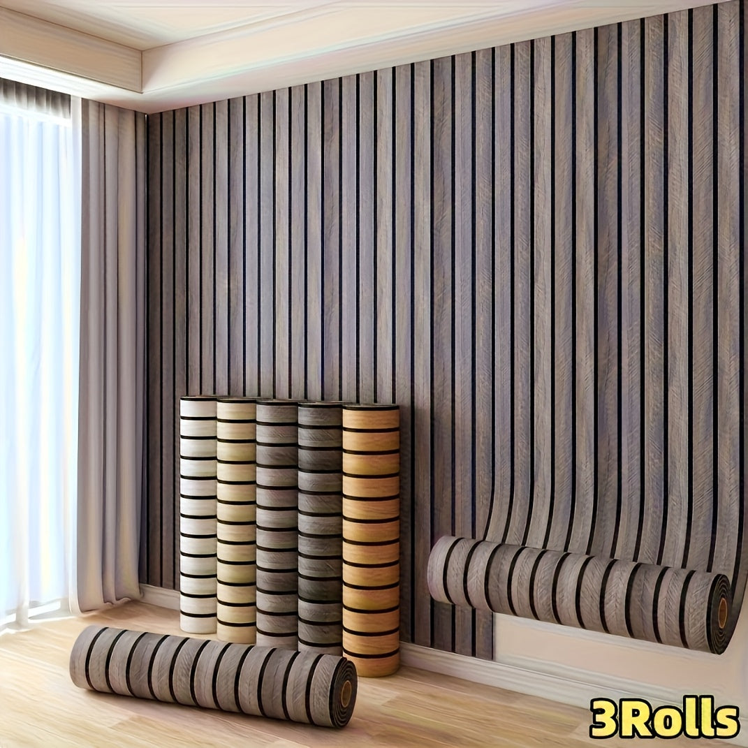 bois violet gris brume / 3 rouleaux (40 x 300 cm/15.74 x 118.11 pouces)