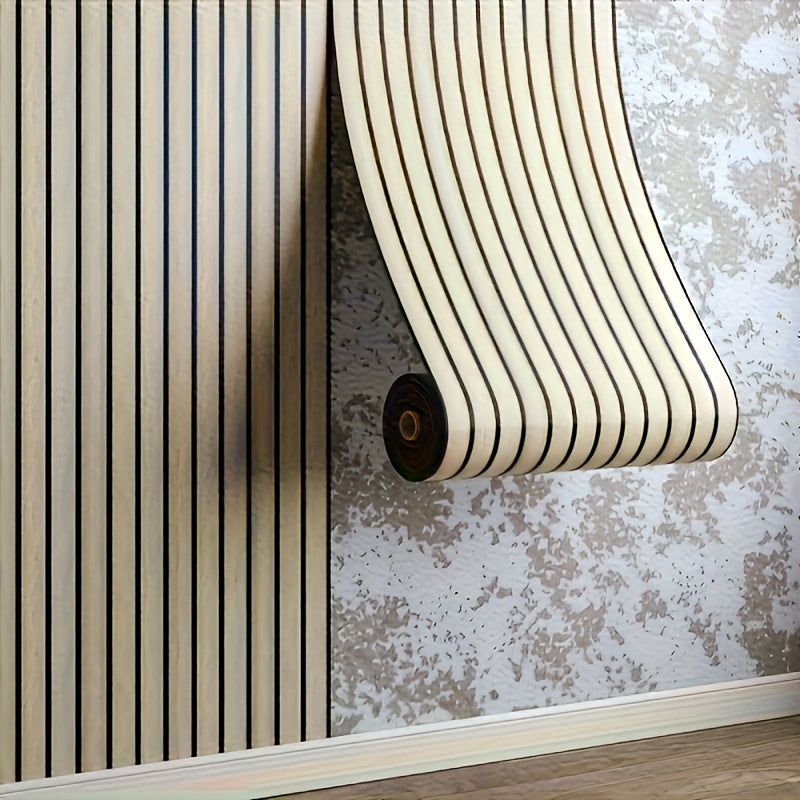 Papier peint bois relief 3 mm adhésif, 3 rouleaux 40x300 cm