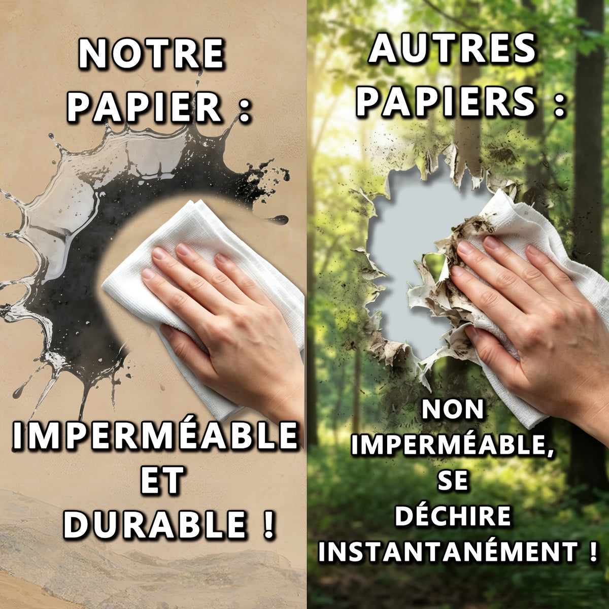 Papier peint adhésif paysage peint à la main, 365x254 cm