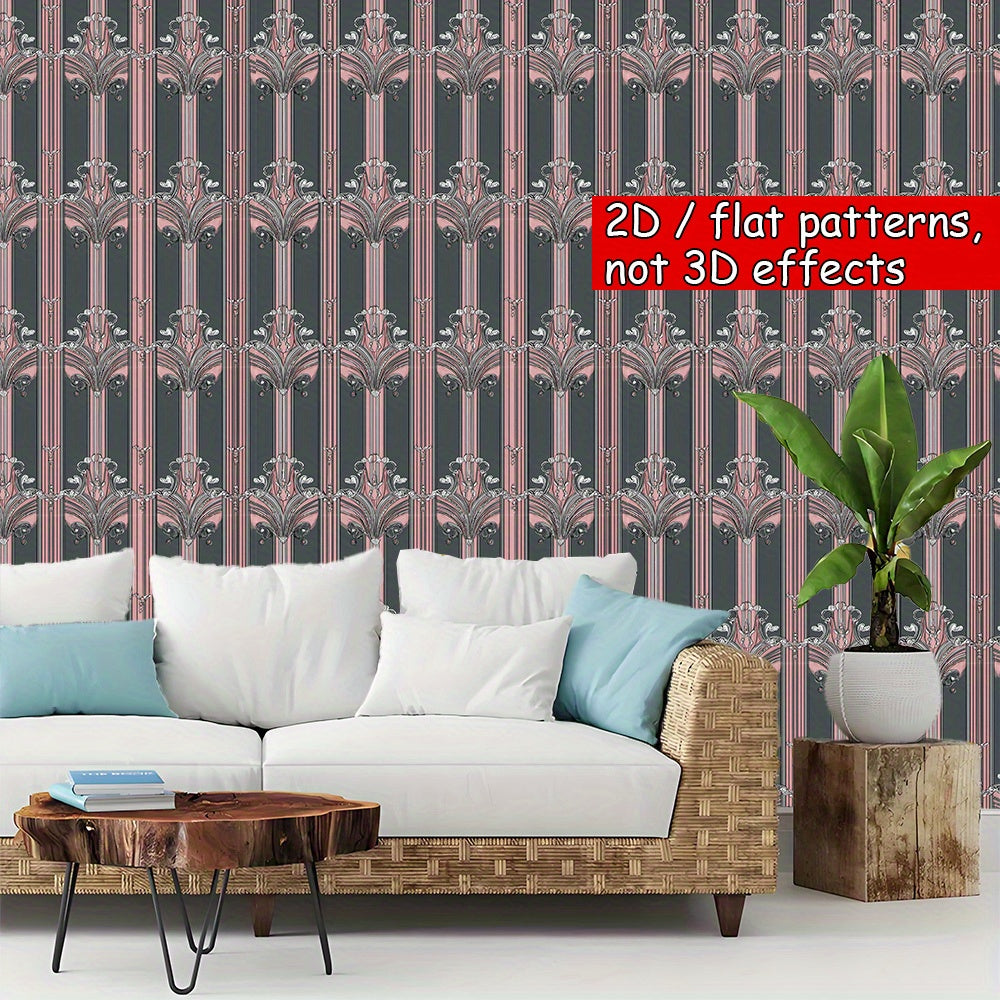 Papier peint à motif fleuri style Art déco, mise en situation Image