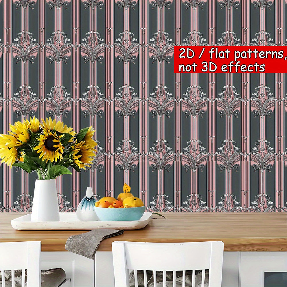 Papier peint à motif fleuri style Art déco, détail du motif