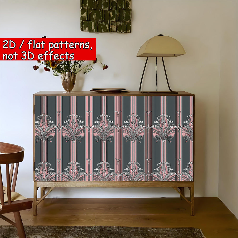 Papier peint à motif fleuri style Art déco, rendu sur un mur