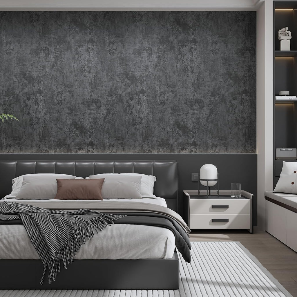 Papier peint béton anthracite mat, pour un plan de travail