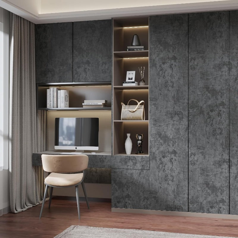 Papier peint béton anthracite mat, pour un plan de travail