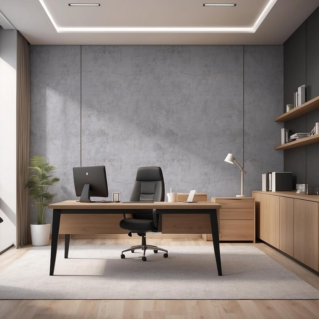Papier peint béton anthracite mat, pour un plan de travail