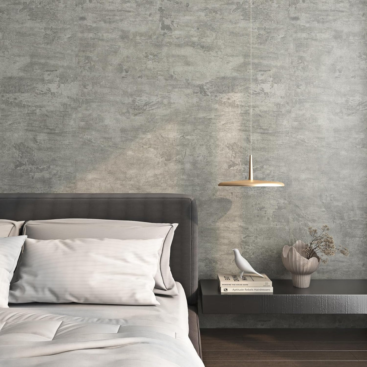 Papier peint béton anthracite mat, pour un plan de travail