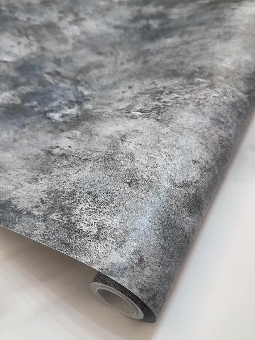 Papier peint béton banché gris, rouleau court de 4,50 m