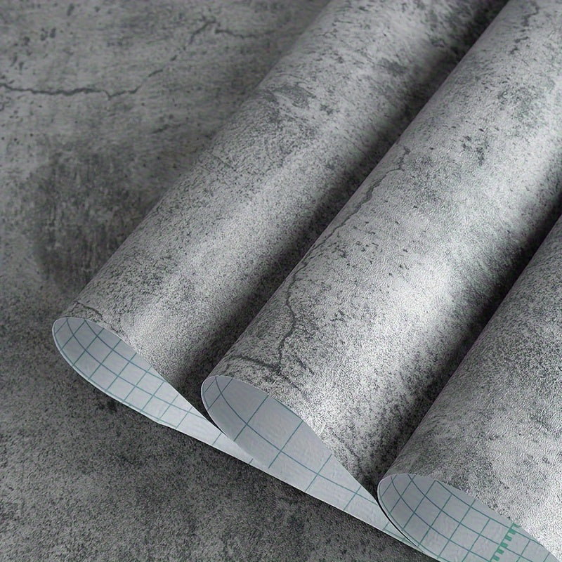 Papier peint béton bleuté adhésif, rouleau de 9,5 mètres