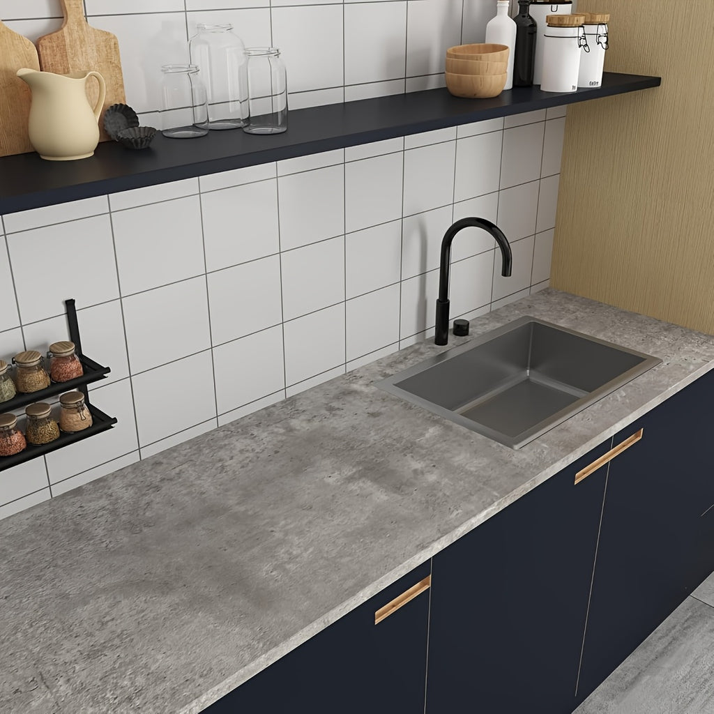Papier peint béton pour façades de cuisine, deux intensités
