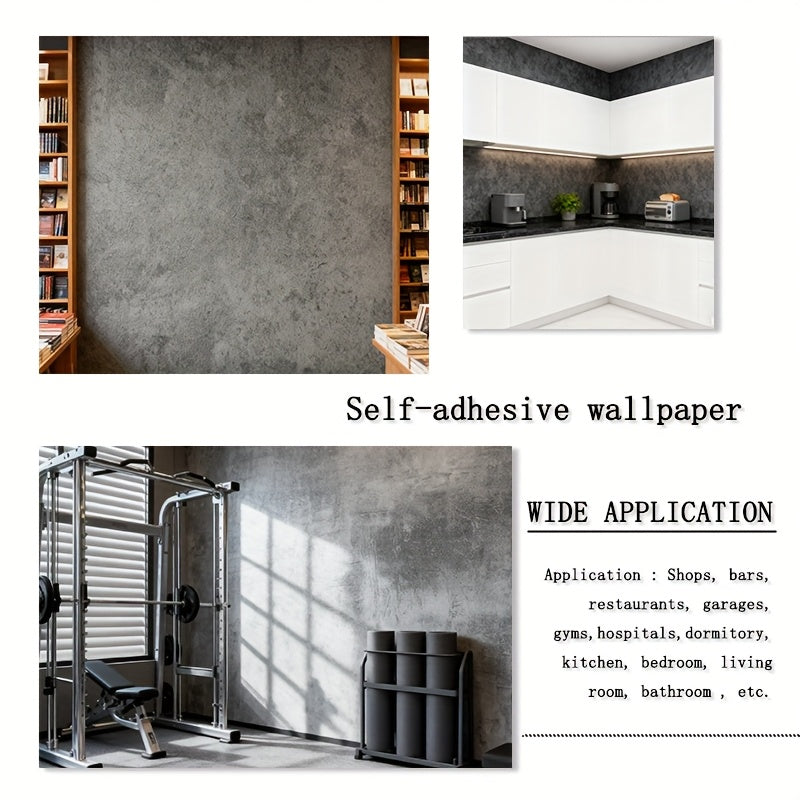 Papier peint effet béton mat, trois gris du ciment à l'anthracite