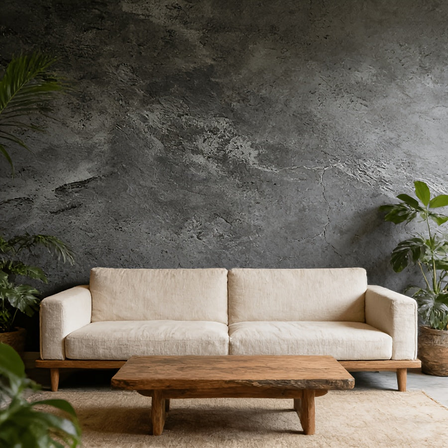 Papier peint béton à raccord sauté, rouleau de 8,80 mètres