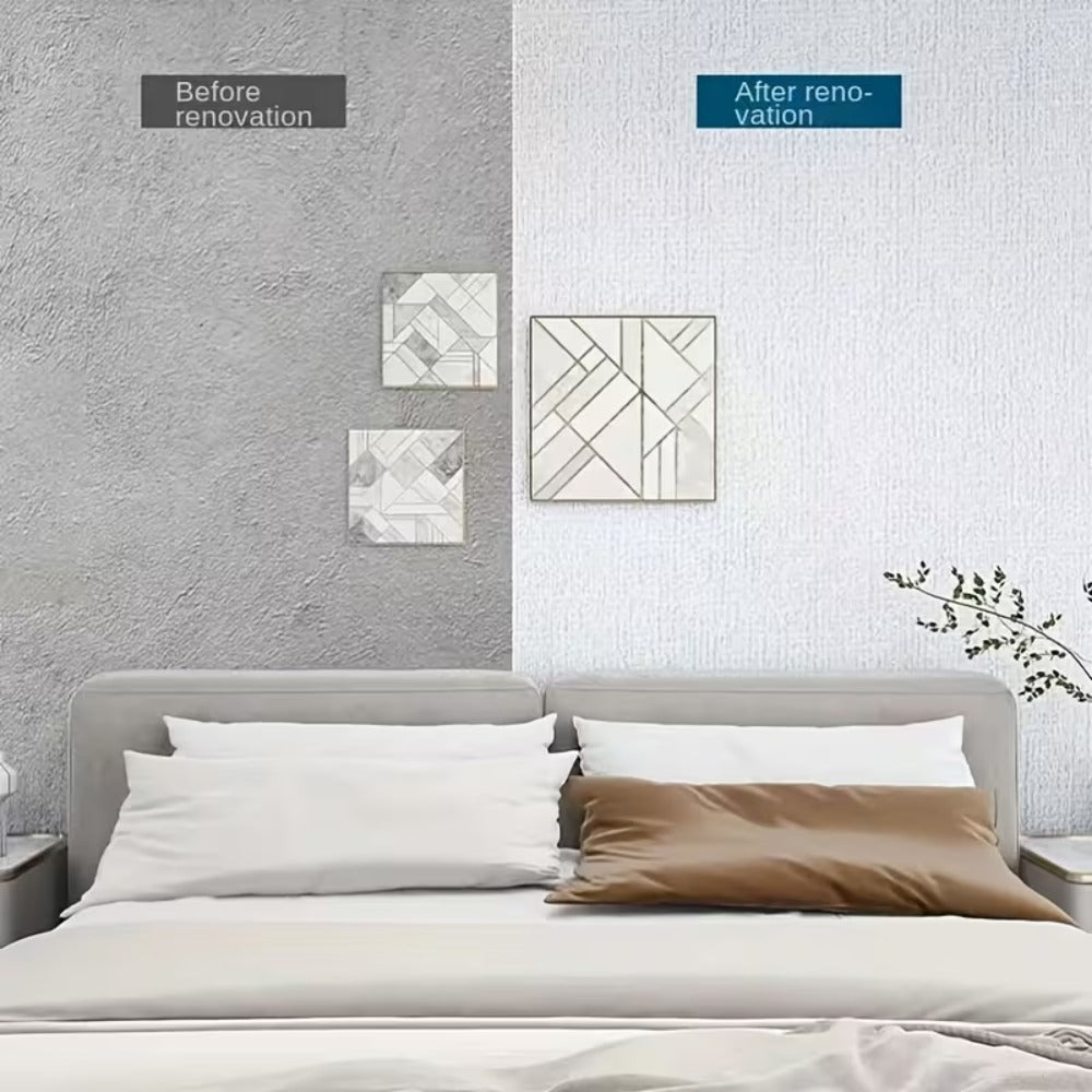 Papier peint blanc mat auto-adhésif, 8 lés de 50x280 cm