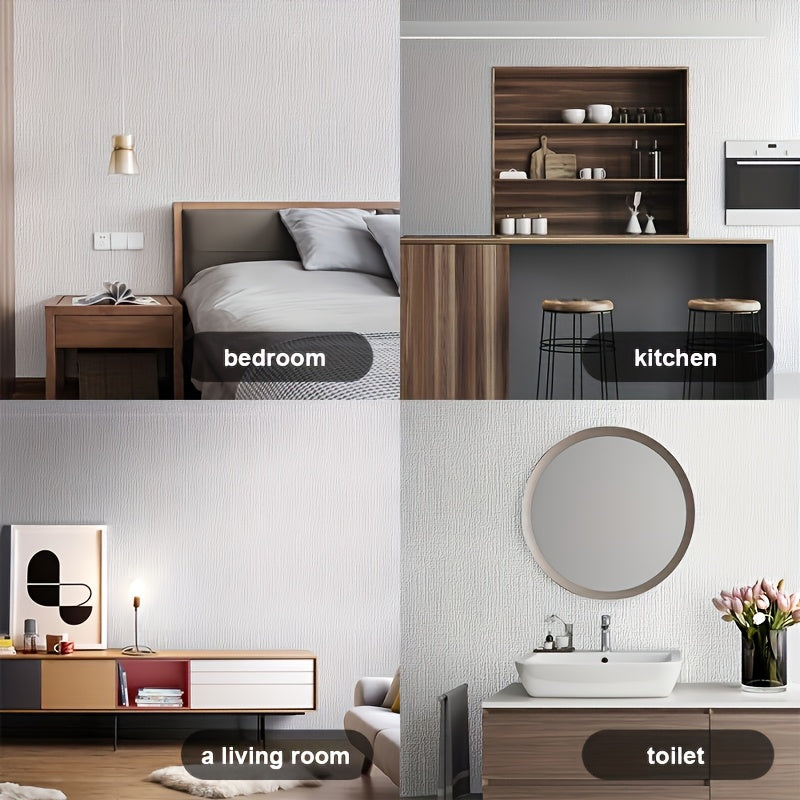 Papier peint blanc grainé, mousse XPE de 2,3 mm d'épaisseur