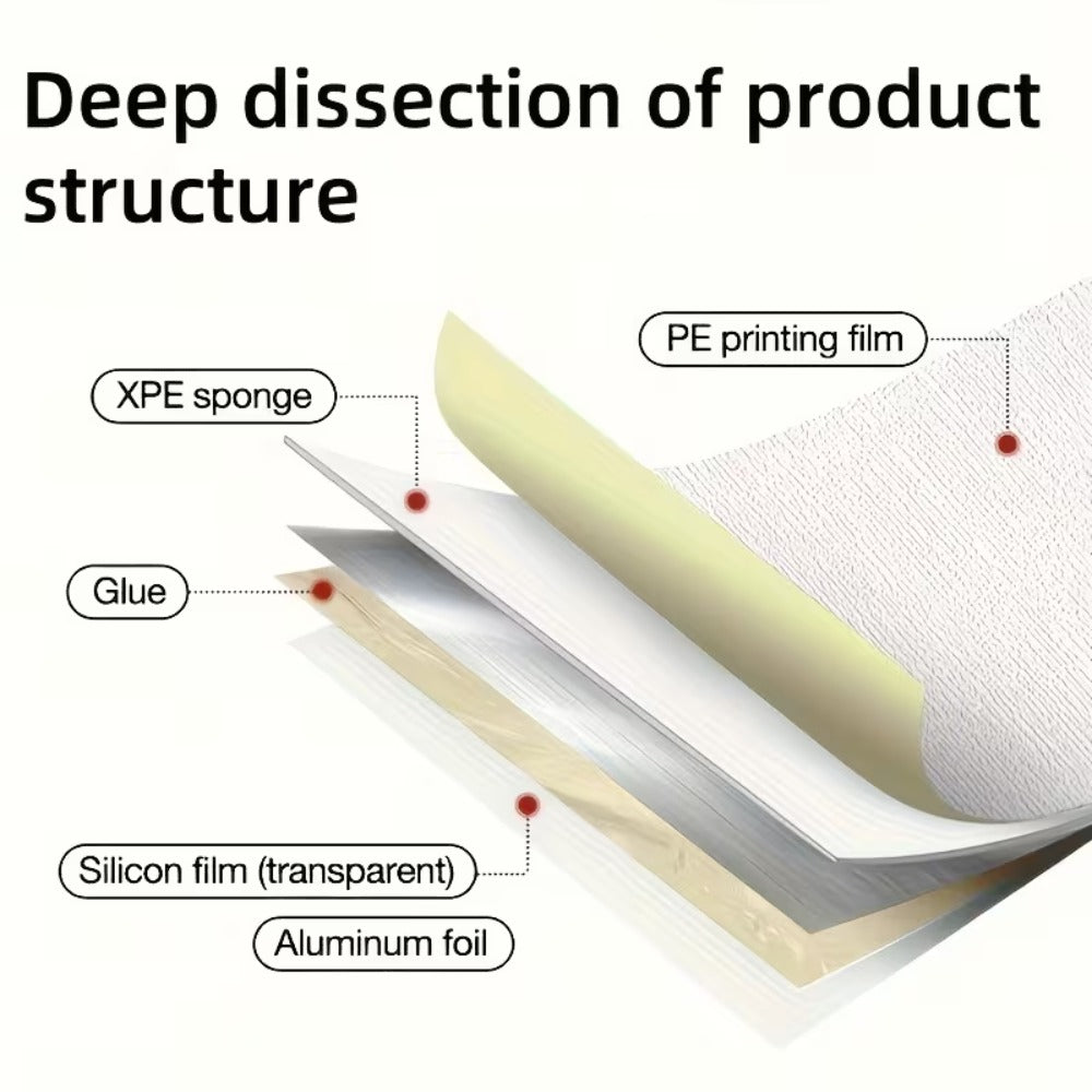 Papier peint blanc grainé 2 mm adhésif, 4 rouleaux 50x280