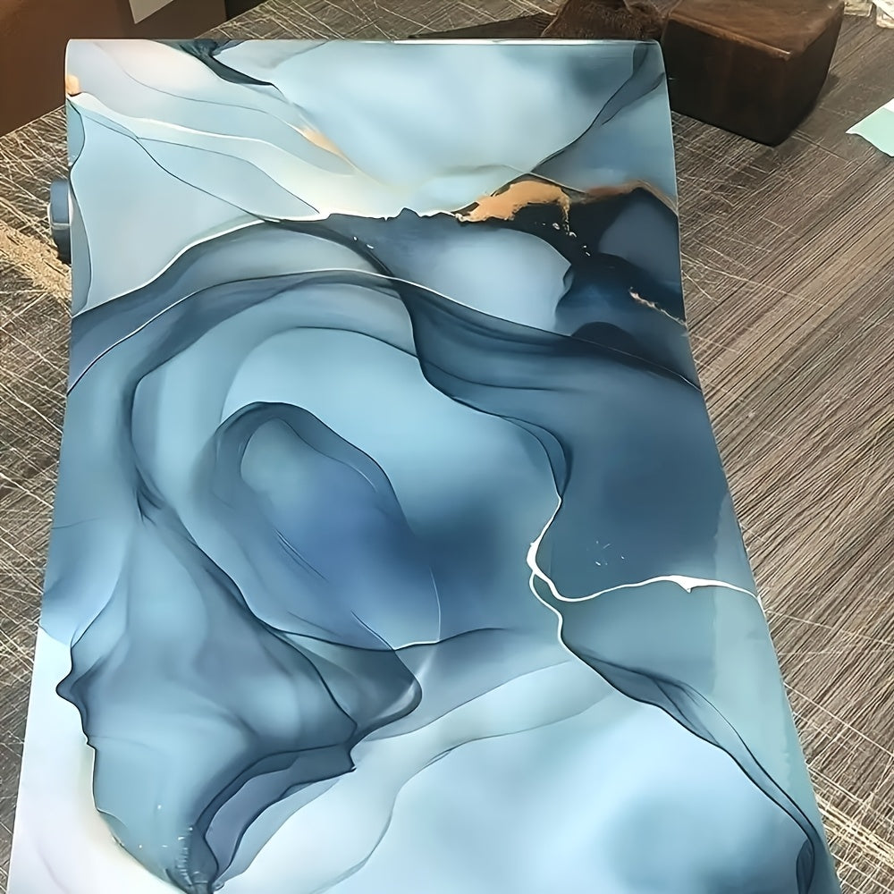 Papier peint bleu encré au veinage minéral pour meubles