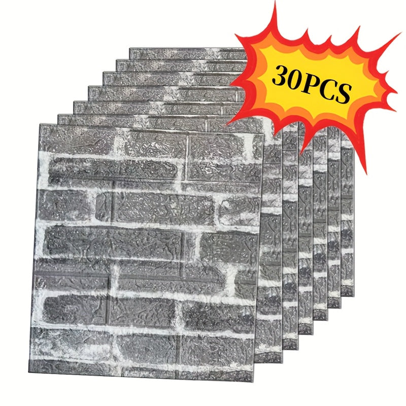 Motif de Brique Gris Fumée / 30 Pièces