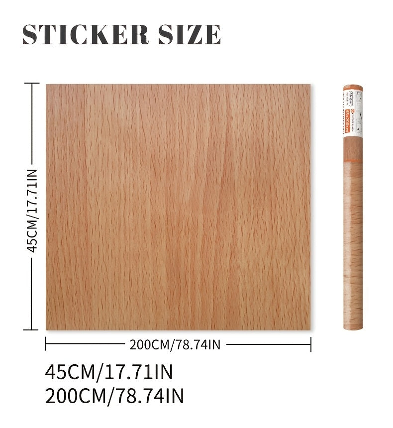 Papier peint chêne blond adhésif, veinage vertical continu