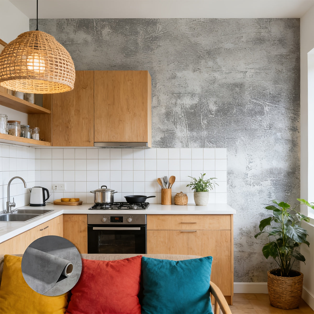 Papier peint ciment pour logement loué, retrait sans résidu