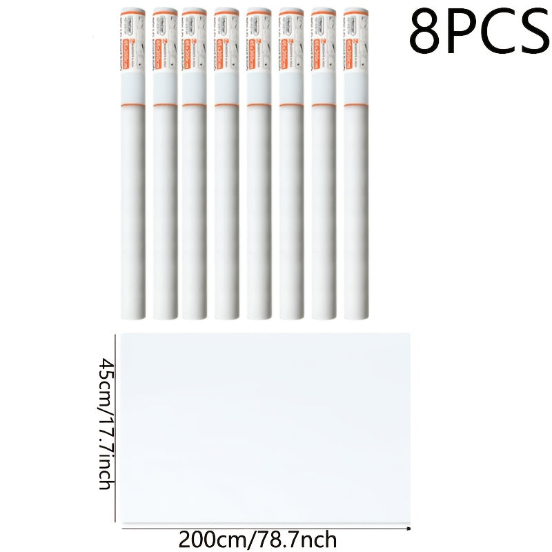 Papier Peint Blanc / 8 Rouleaux