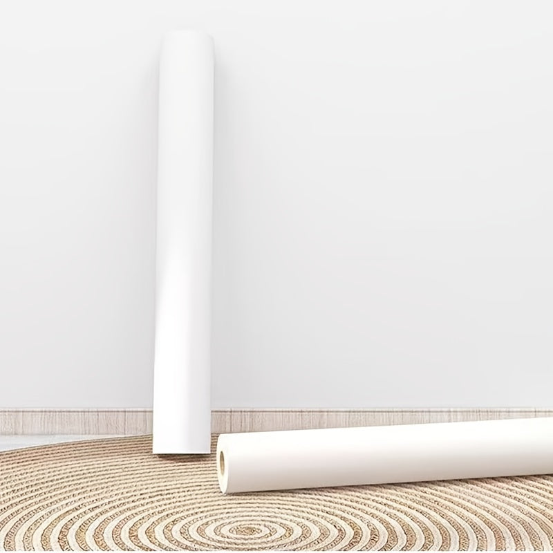 Papier peint blanc mat à coller, 8 rouleaux de 45 x 200 cm