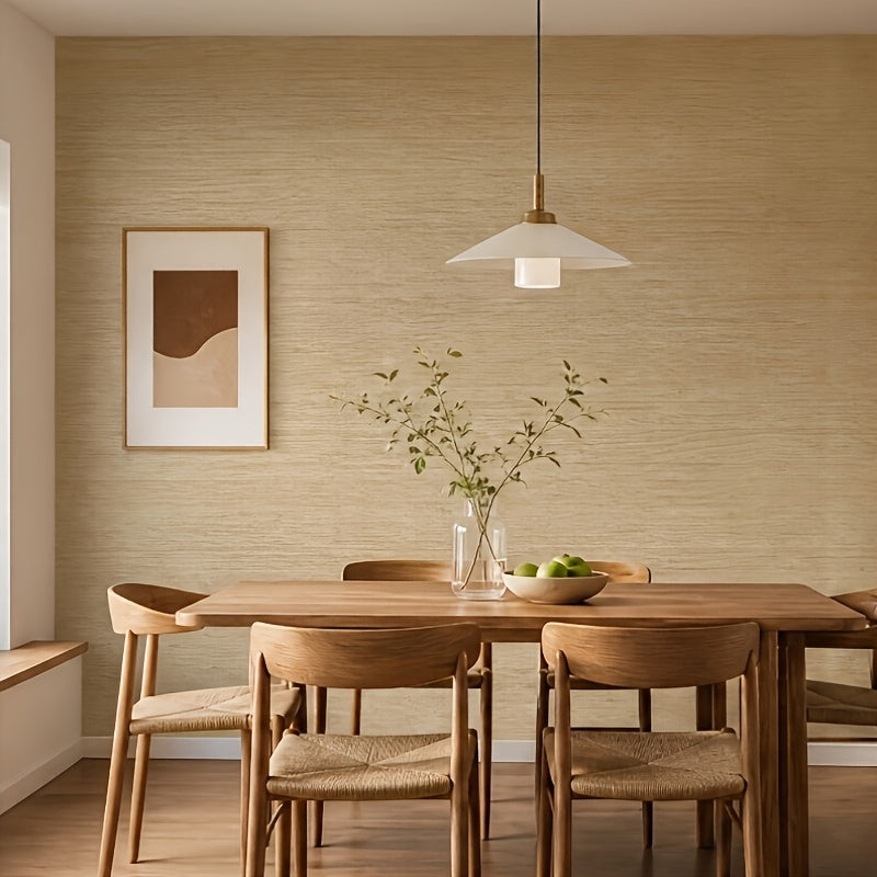 Papier peint mural grain de chêne beige, 8 rouleaux 45x200