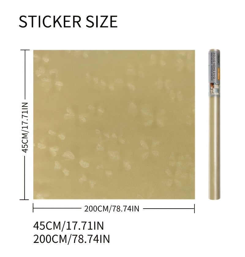 Papier peint jaune ocre à fleurs ton sur ton, 12 rouleaux